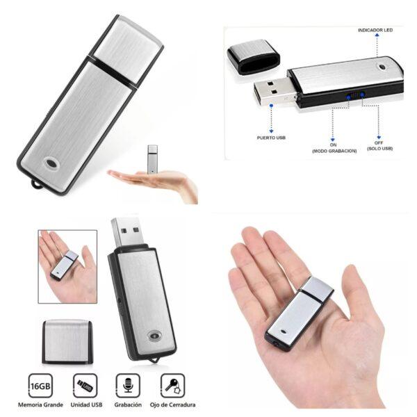GRABADORA DE GRAN CAPTACIÓN 50 METROS CUADRADOS AUDIO ESPÍA OCULTA EN PENDRIVE - Imagen 7