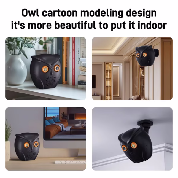 Cámara de búho inteligente AI para interiores de 1080p y 3MP, función de gran angular, reproducción de música, alarma de detección humanoide, conectividad Bluetooth - Imagen 6
